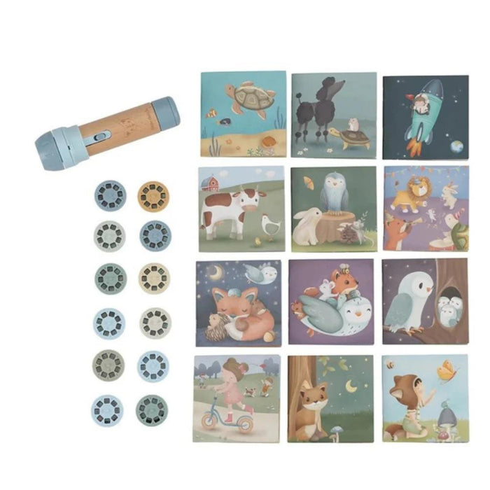 Caixa com Lanterna Projetora e Histórias Little Dutch Blue