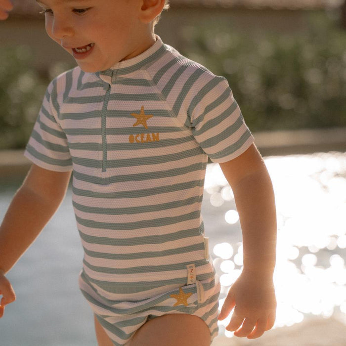 Cueca de Banho Little Dutch Stripes Surf Blue 3-6 m