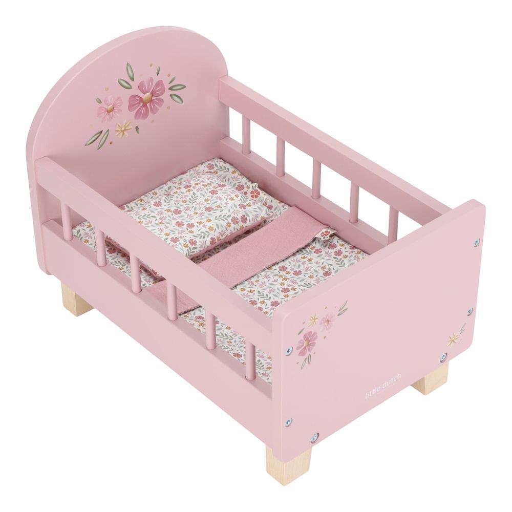 Cama de Bonecas Little Dutch em Madeira com Acessórios Rosa