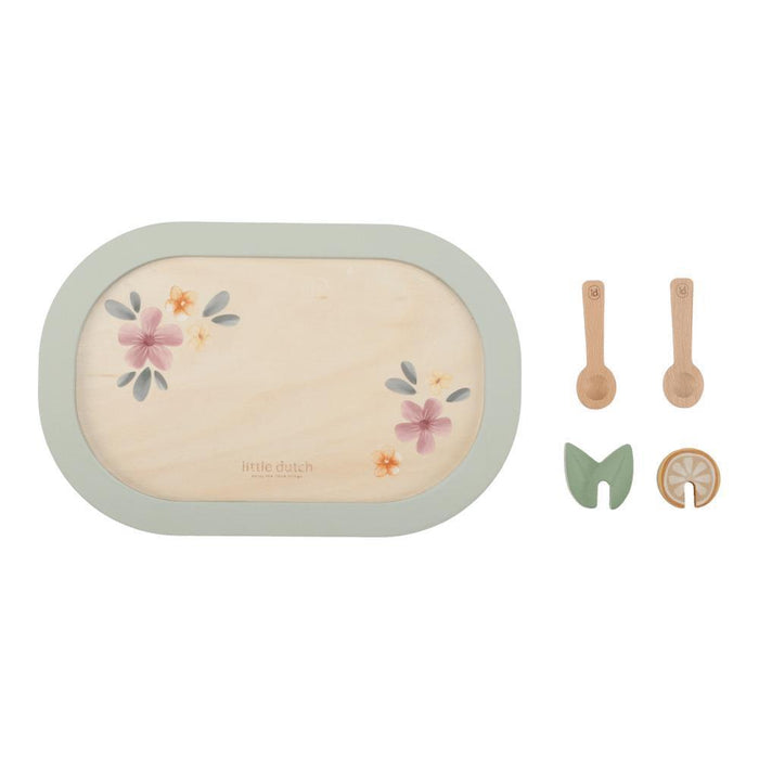 Conjunto de Chá em Madeira Little Dutch Flores