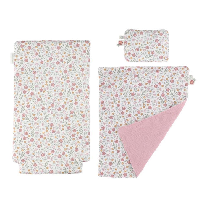 Carrinho para Bonecas em Madeira com Acessórios Little Dutch Flores Rosa