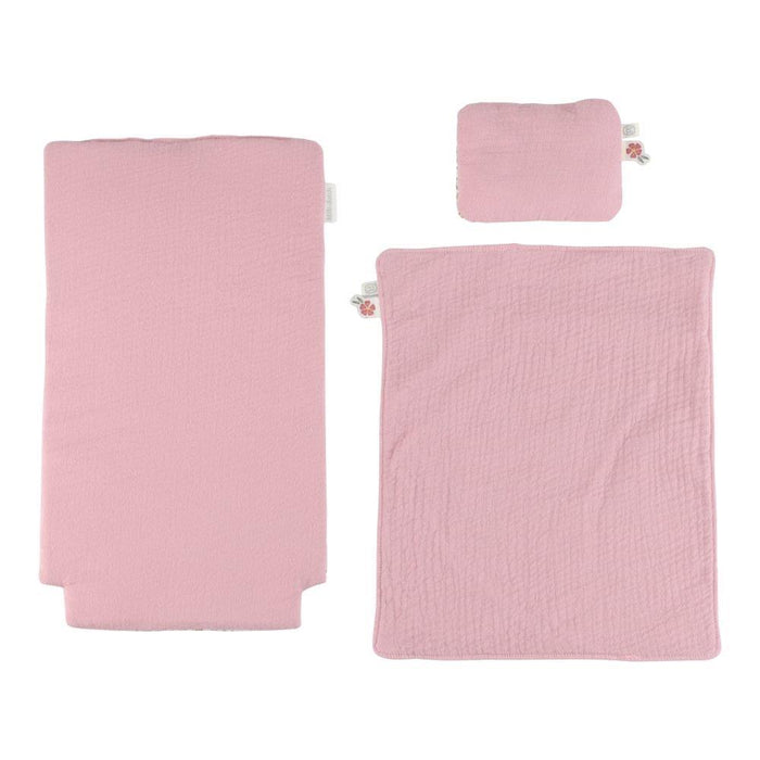 Carrinho para Bonecas em Madeira com Acessórios Little Dutch Flores Rosa