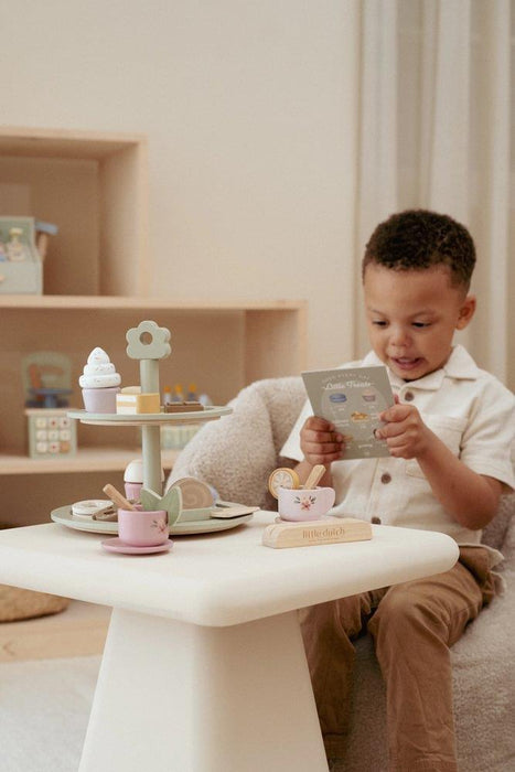 Bandeja de 2 Andares com Bolos e Acessórios em Madeira Little Dutch
