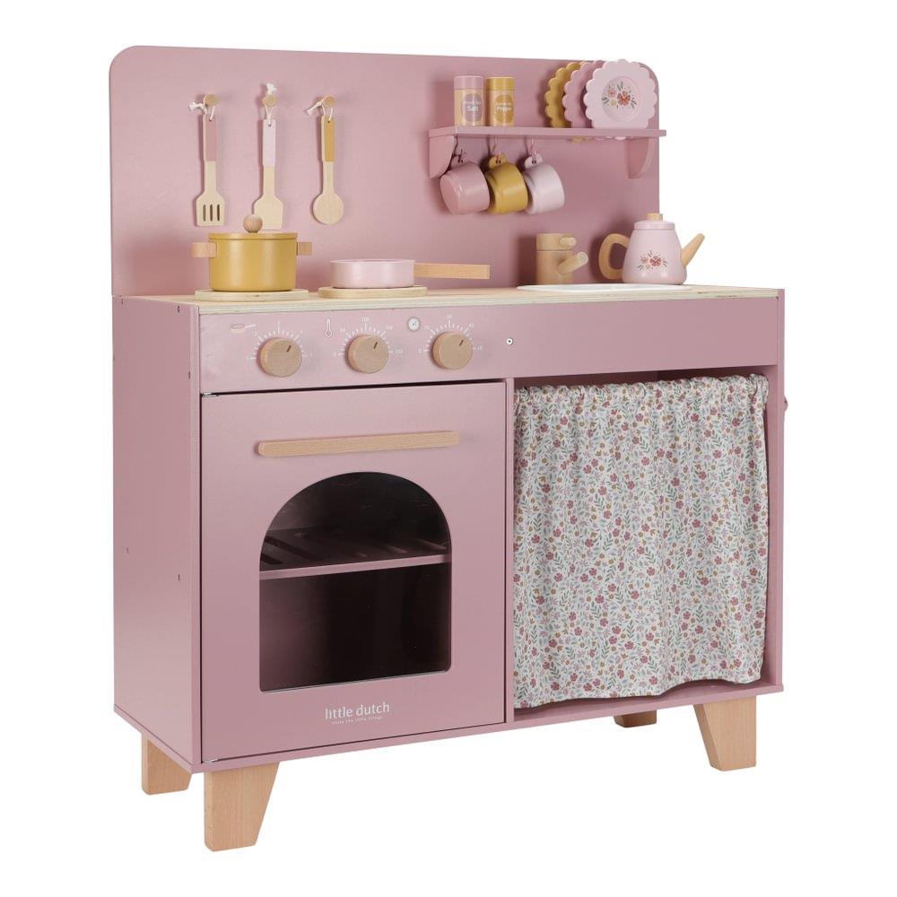 Little Dutch Pink Wooden Play Kitchen with Accessories