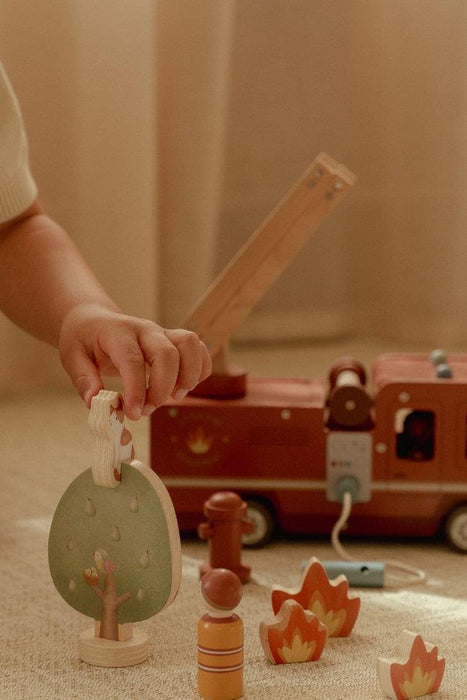 Camião de Bombeiros com Figuras em Madeira Little Dutch