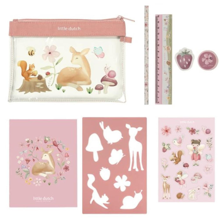 Conjunto de Papelaria com Estojo Little Dutch Fairy Garden
