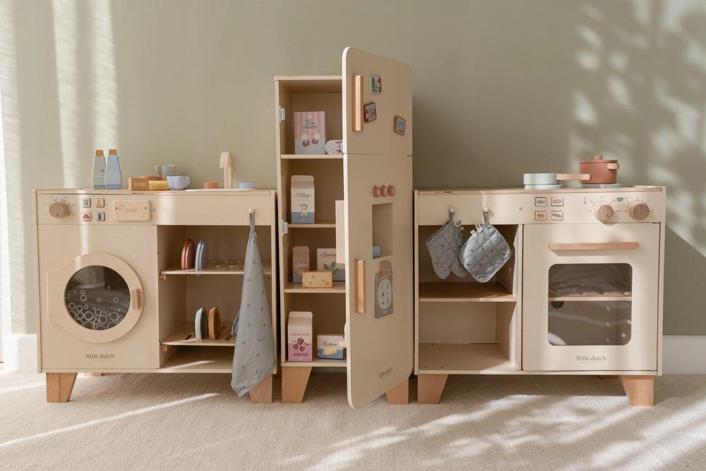 Bancada de Cozinha e Máquina Lavar Roupa em Madeira Little Dutch Essentials