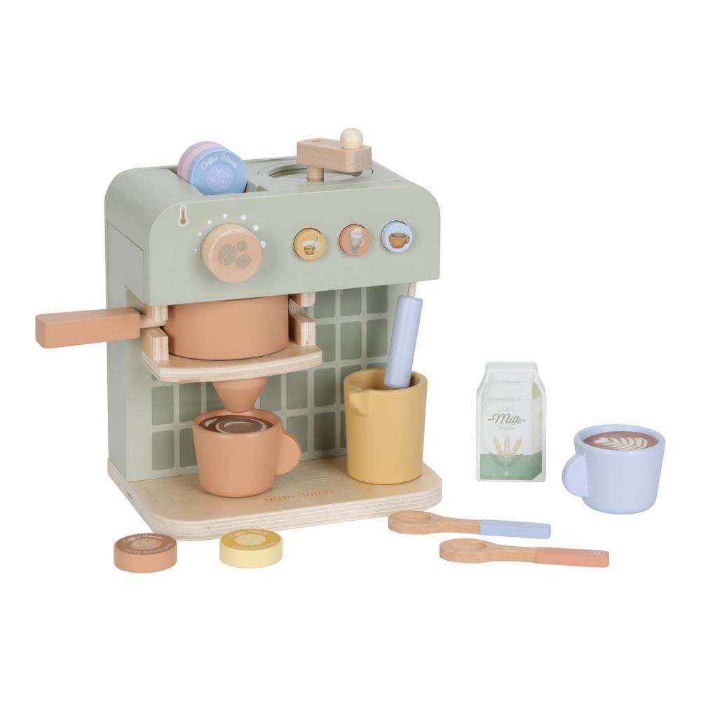 Little Dutch Wooden Coffee Machine with Accessories Green