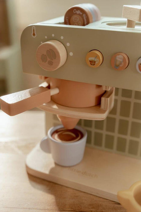 Máquina de Café com Acessórios em Madeira Little Dutch Green
