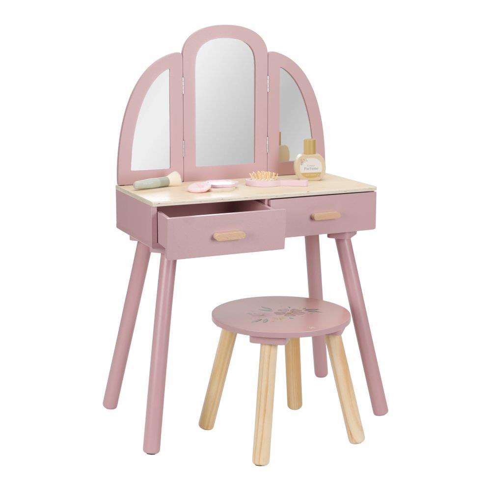 Little Dutch Pink Wooden Dressing Table XL with Accessories
