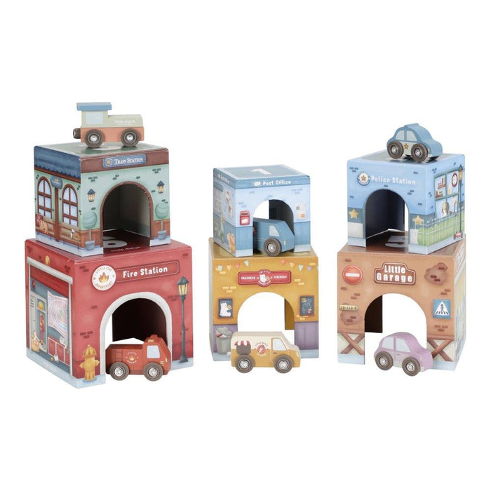 Cubos Empilháveis com 6 Carros Little Dutch