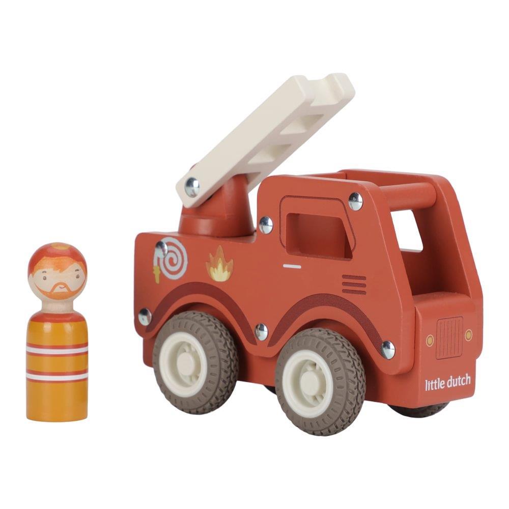 Camião dos Bombeiros com Figura Madeira Little Dutch