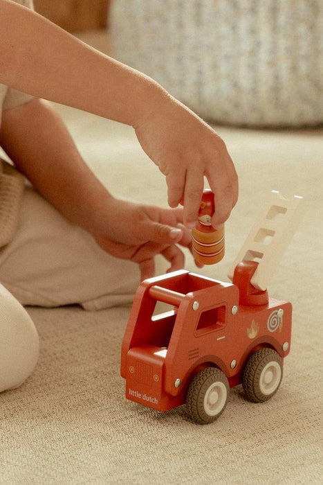 Camião dos Bombeiros com Figura Madeira Little Dutch