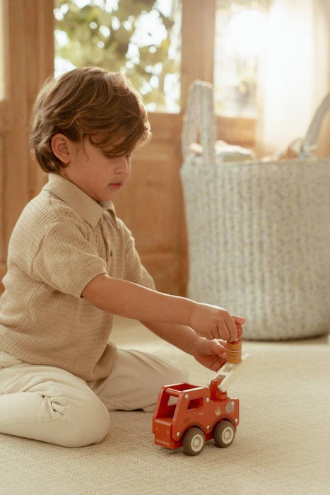 Camião dos Bombeiros com Figura Madeira Little Dutch