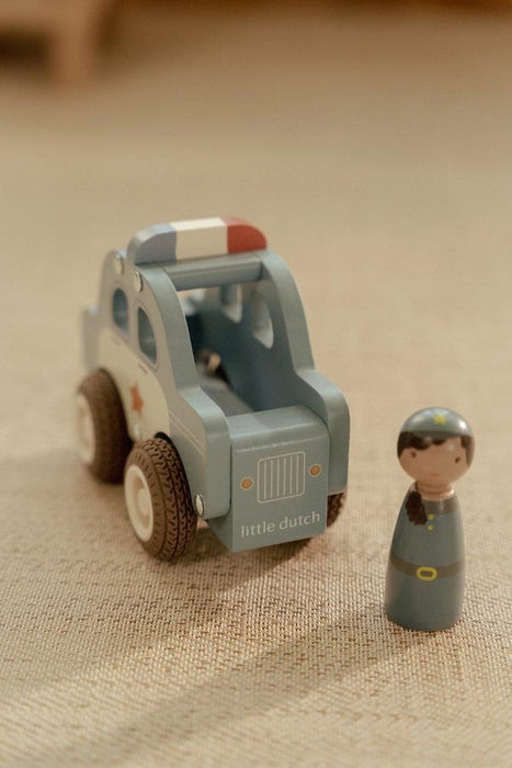 Carro de Polícia com Figura Madeira Little Dutch