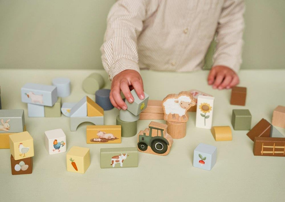 Blocos de Construção em Madeira Little Dutch Little Farm 50 Peças