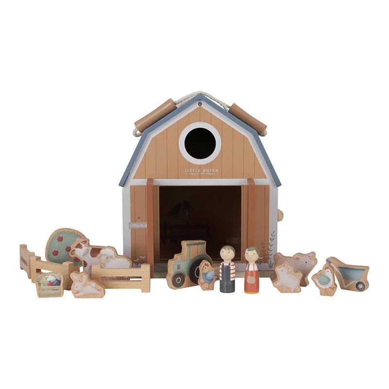 Little Dutch Little Farm Suitcase with Wooden Figures