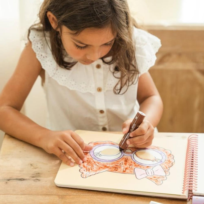 Livro de Recorte com Tesoura Little Dutch Rosa & Friends Máscaras