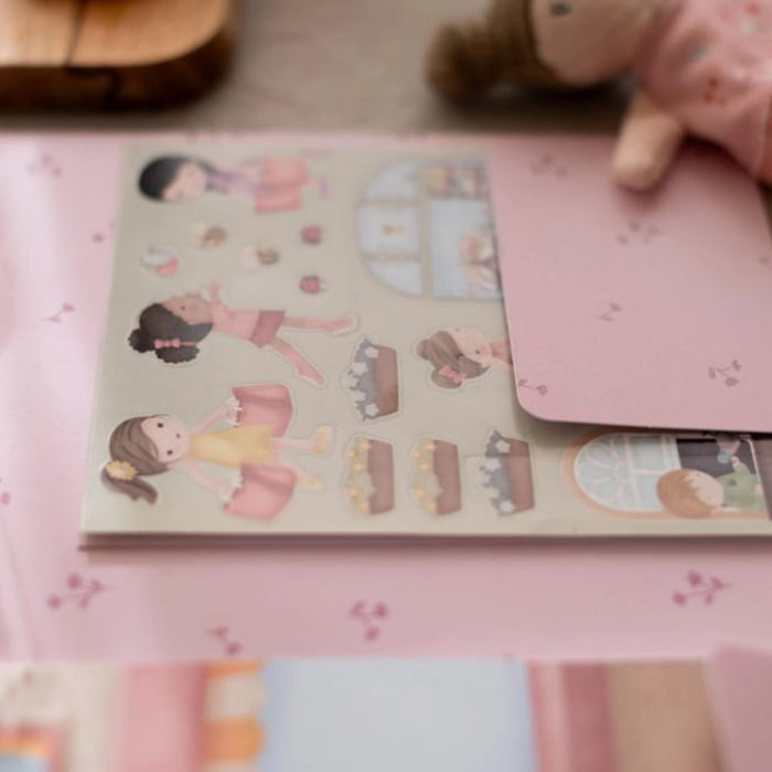 Conjunto 2 Cenários e Autocolantes Little Dutch Shopping Rosa & Friends