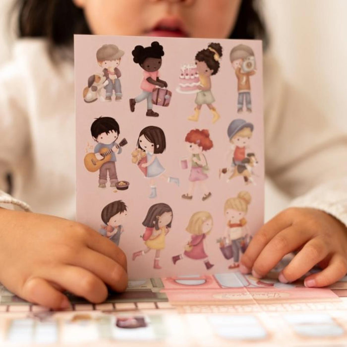 Conjunto 2 Cenários e Autocolantes Little Dutch Shopping Rosa & Friends