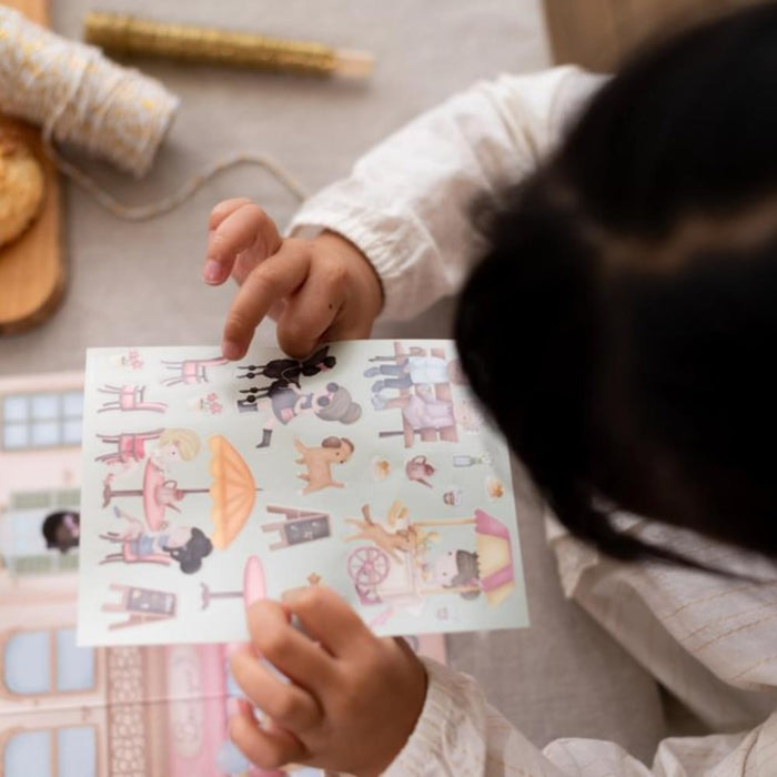 Conjunto 2 Cenários e Autocolantes Little Dutch Shopping Rosa & Friends