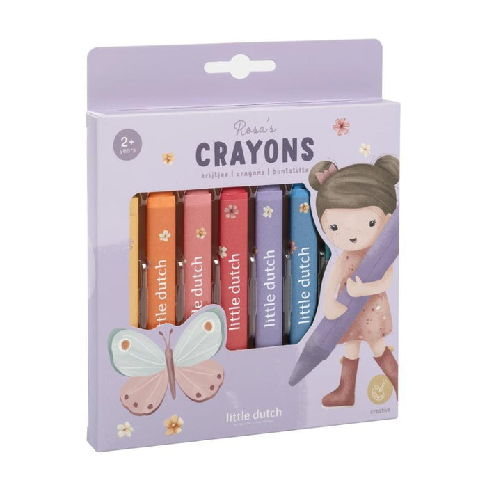 8 Lápis de Cera Little Dutch Rosa & Friends