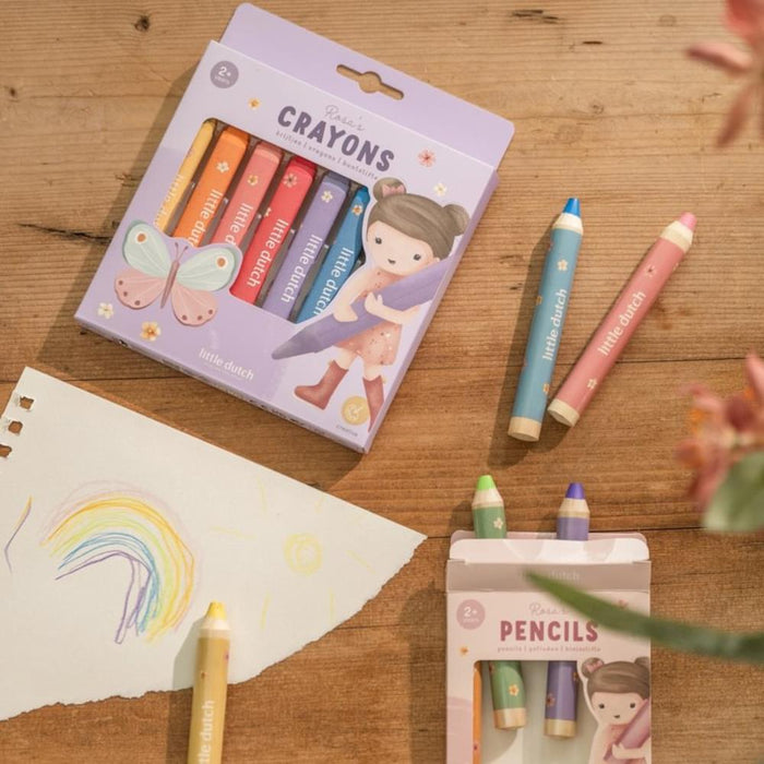 6 Lápis de Cor Little Dutch Rosa & Friends