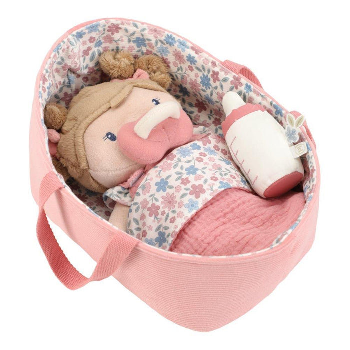 Boneca Bebé de Peluche Little Dutch Rosa com Alcofa