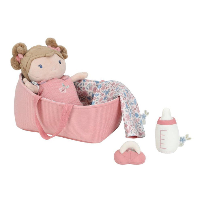 Boneca Bebé de Peluche Little Dutch Rosa com Alcofa