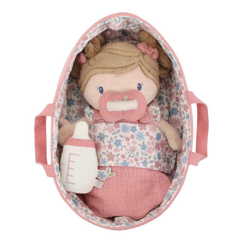 Boneca Bebé de Peluche Little Dutch Rosa com Alcofa