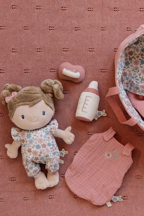Boneca Bebé de Peluche Little Dutch Rosa com Alcofa