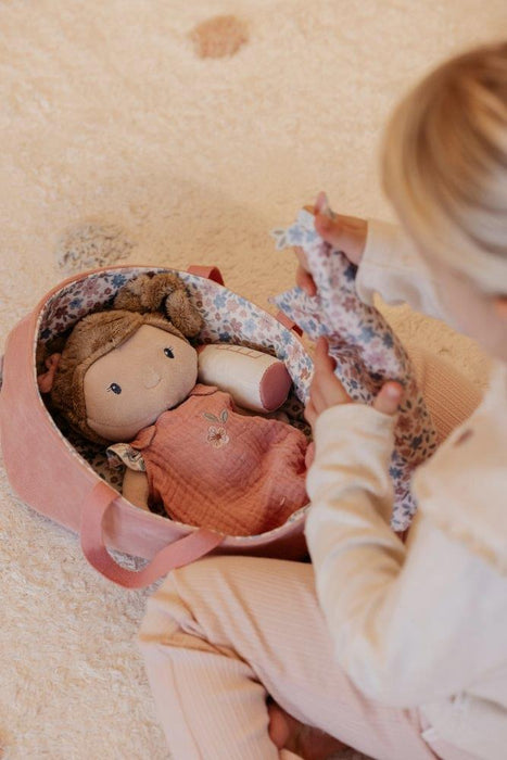 Boneca Bebé de Peluche Little Dutch Rosa com Alcofa