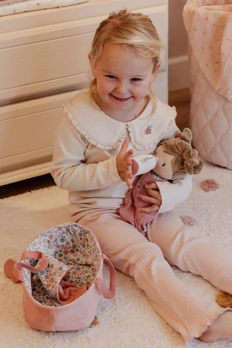 Boneca Bebé de Peluche Little Dutch Rosa com Alcofa