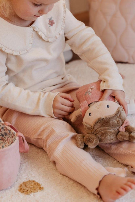 Boneca Bebé de Peluche Little Dutch Rosa com Alcofa