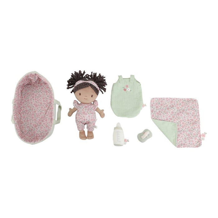 Boneca Bebé de Peluche Little Dutch Evi com Alcofa