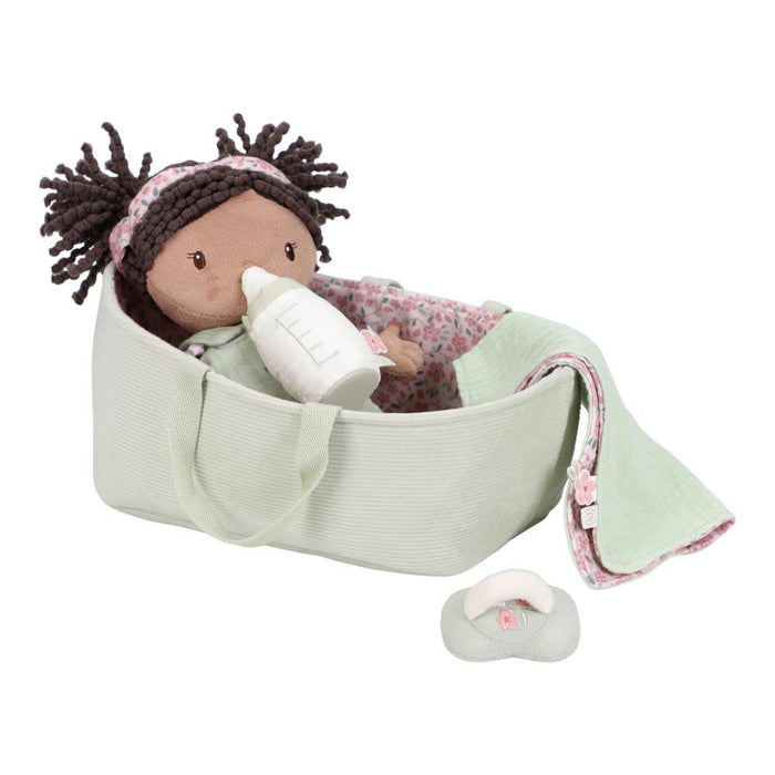 Boneca Bebé de Peluche Little Dutch Evi com Alcofa