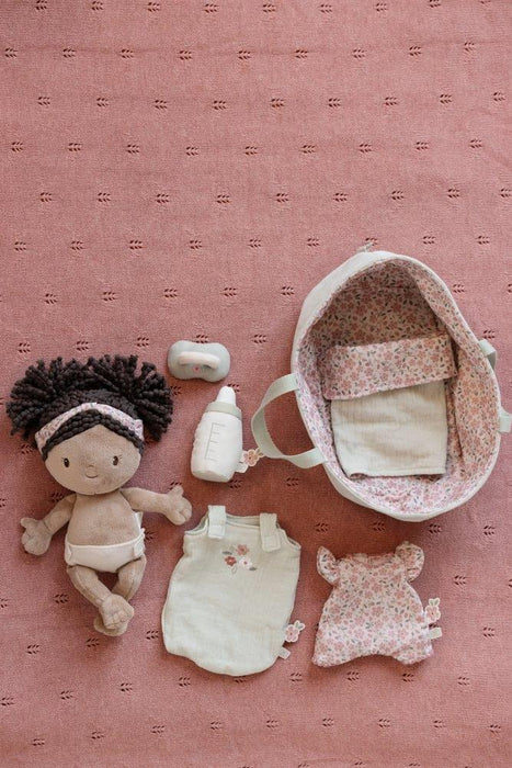 Boneca Bebé de Peluche Little Dutch Evi com Alcofa