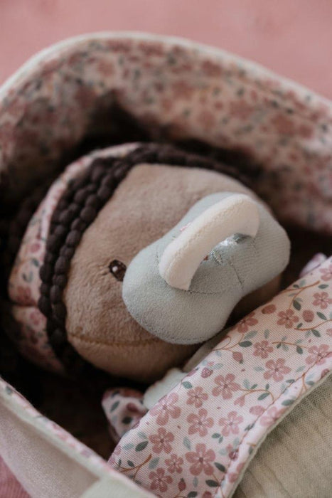 Boneca Bebé de Peluche Little Dutch Evi com Alcofa