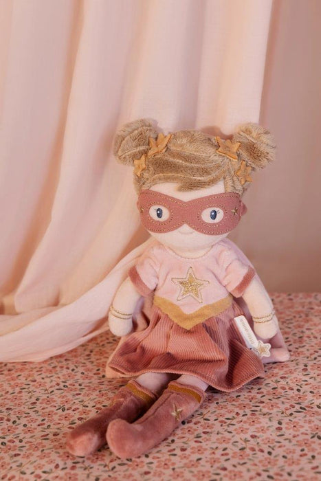 Boneca de Peluche Little Dutch Super-Herói Rosa 35cm