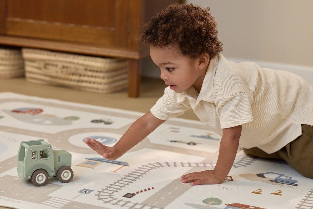 Trator com Figura em Madeira Little Dutch Green