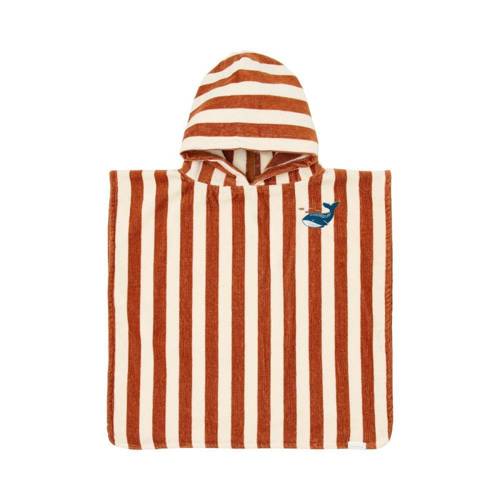 Toalha Poncho Little Dutch Ocean World Brown Stripe