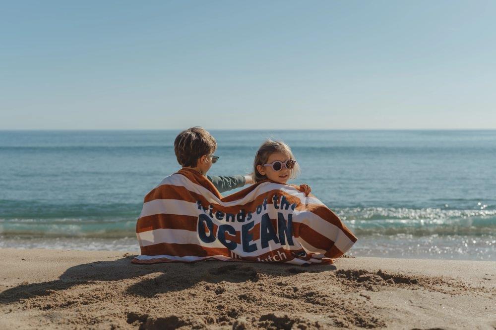 Toalha de Praia Little Dutch Ocean World Brown Stripe