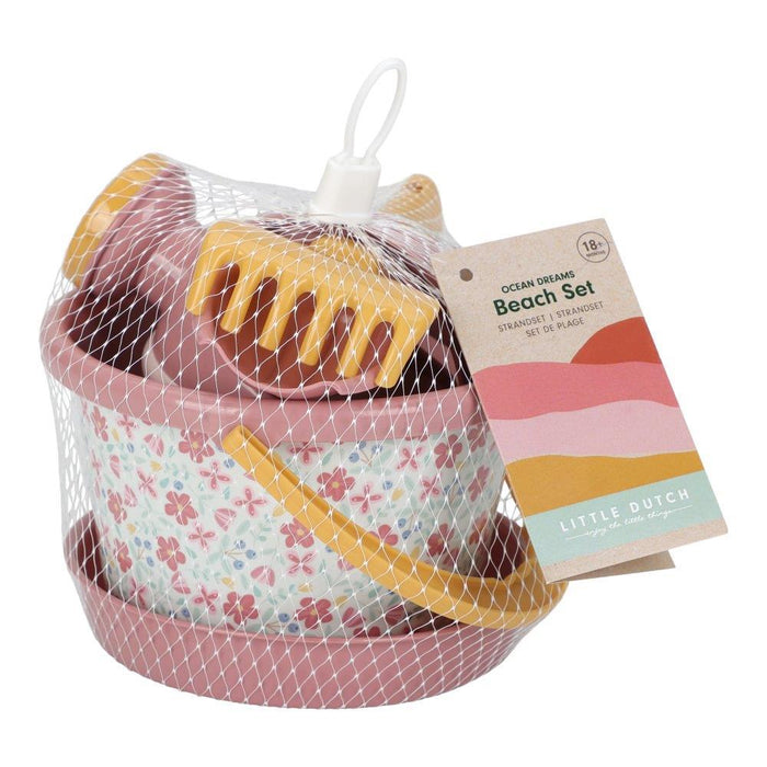 Conjunto de Praia Little Dutch Pink Flowers
