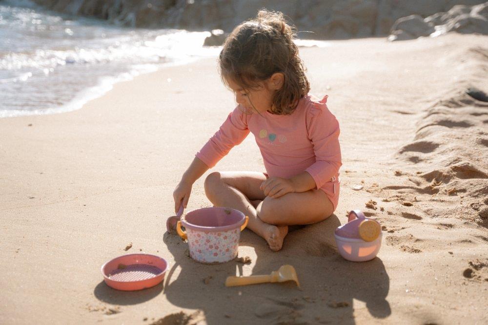 Conjunto de Praia Little Dutch Pink Flowers