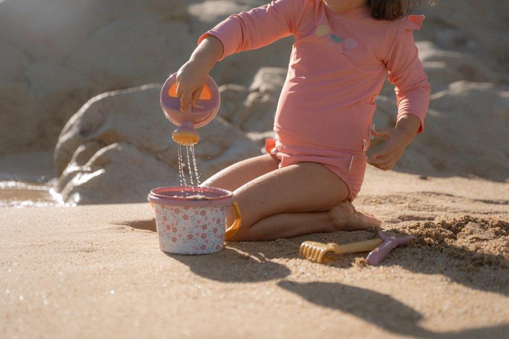 Conjunto de Praia Little Dutch Pink Flowers