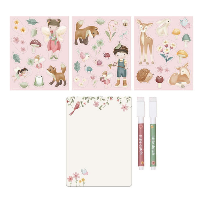 Conjunto de Colorir e Magnético Little Dutch Fairy Garden Rosa