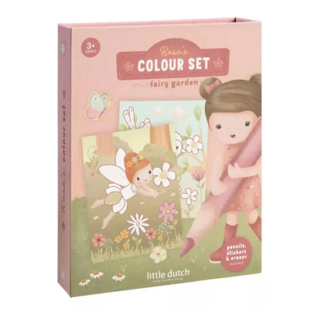 Conjunto de Colorir com 6 Lápis LittleDutch Fairy Garden Rosa