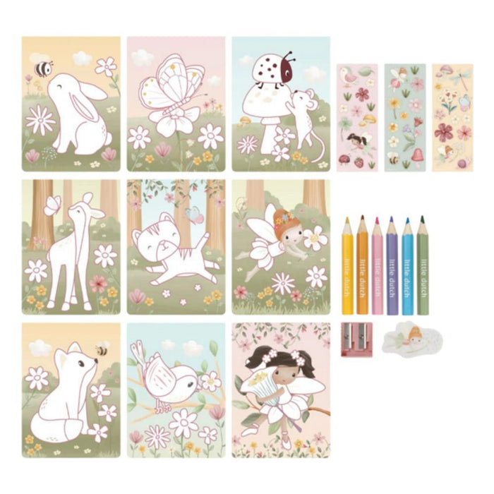 Conjunto de Colorir com 6 Lápis LittleDutch Fairy Garden Rosa