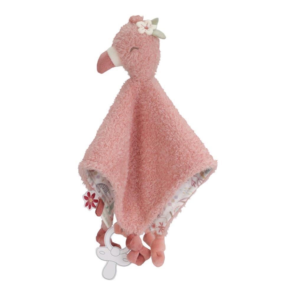 Doudou com Fita para Chupeta Little Dutch Safari Friends Flamingo