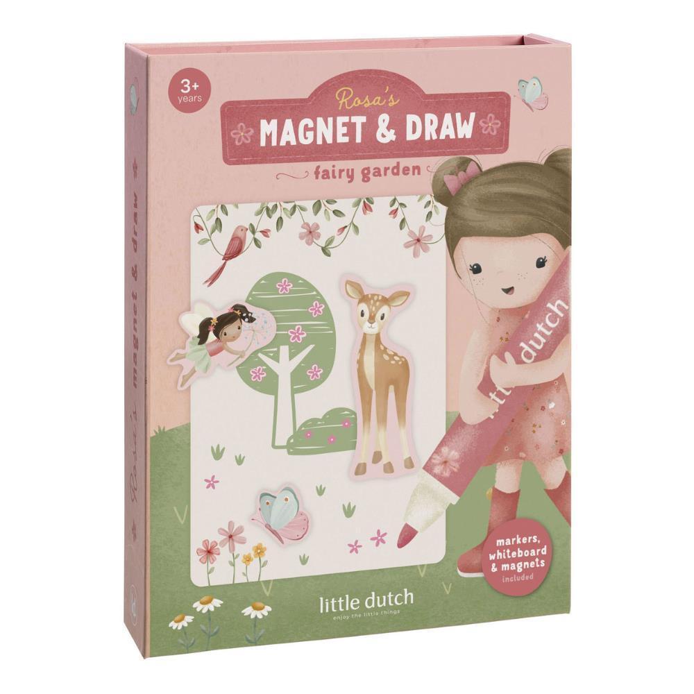 Little Dutch Fairy Garden Magnetic Coloring Set Pink